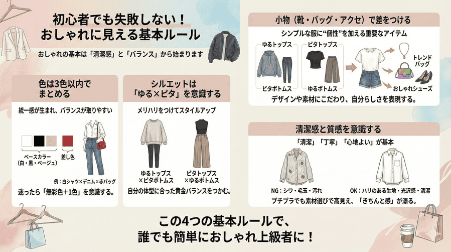 初心者でも失敗しない！おしゃれに見える基本ルール