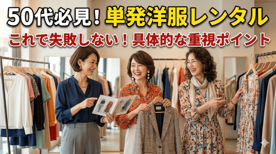 50代が単発の洋服レンタルを探すときに重視したいポイント