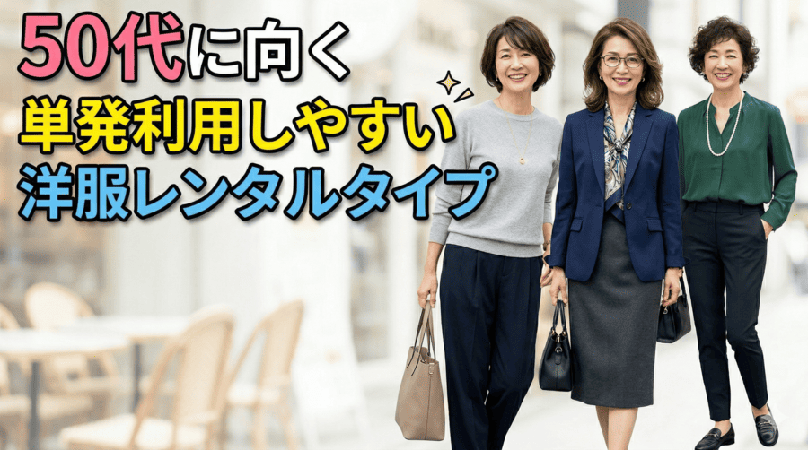 50代に向く単発利用しやすい洋服レンタルのタイプ